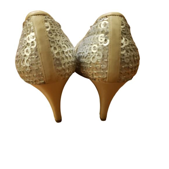 Salvatore Ferragamo Fabina silver sequin heels size 7 - Picture 6 of 10